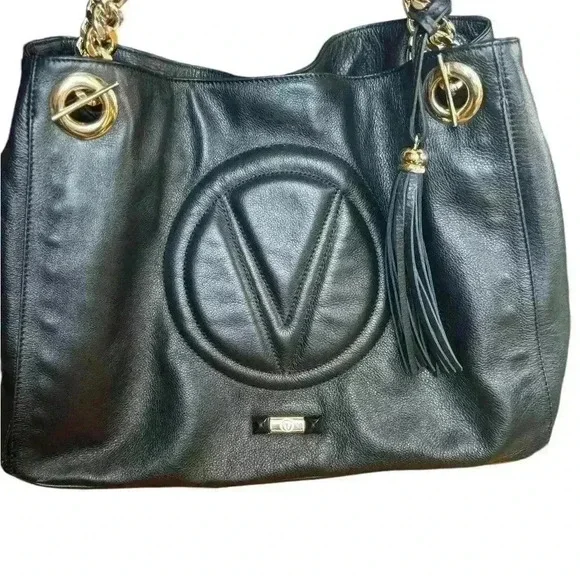 Valentino By Mario Valentino Vera signature leather shoulder bag. - Picture 2 of 14